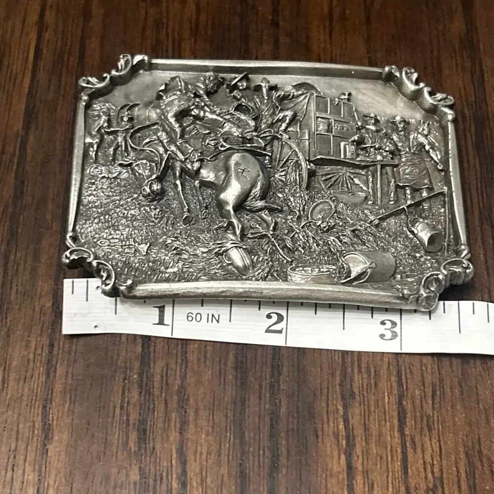 1987 Limited Edition Charles Russell Bronco to Breakfast Belt Buckle #5451